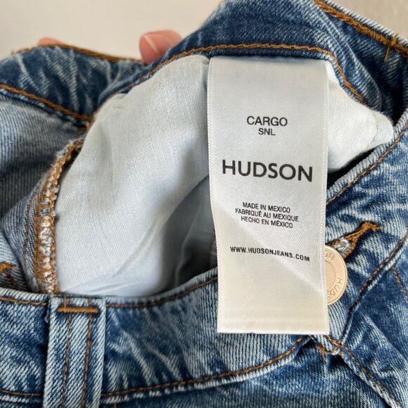 Hudson Womens High-Rise Welt Pocket Wide Leg Cargo jeans Size 33 - Picture 10 of 13